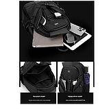 Сумка чоловіча слінг через плече чорна, фото 9