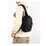 Сумка чоловіча слінг через плече чорна, фото 2