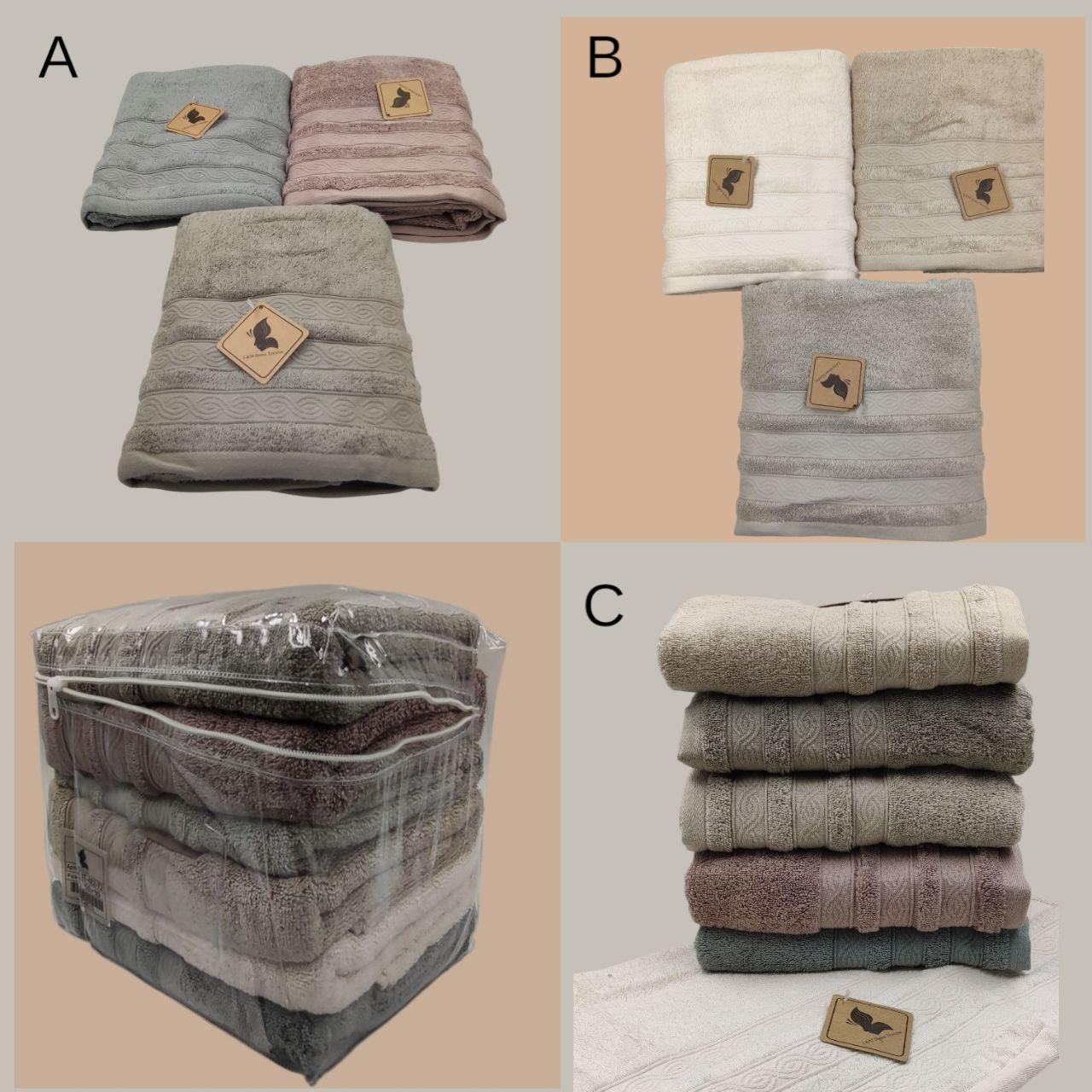 Набір махрових рушників 50×90 «Три Полоси» – 3 шт, пастельні кольори, щільні, фото 1