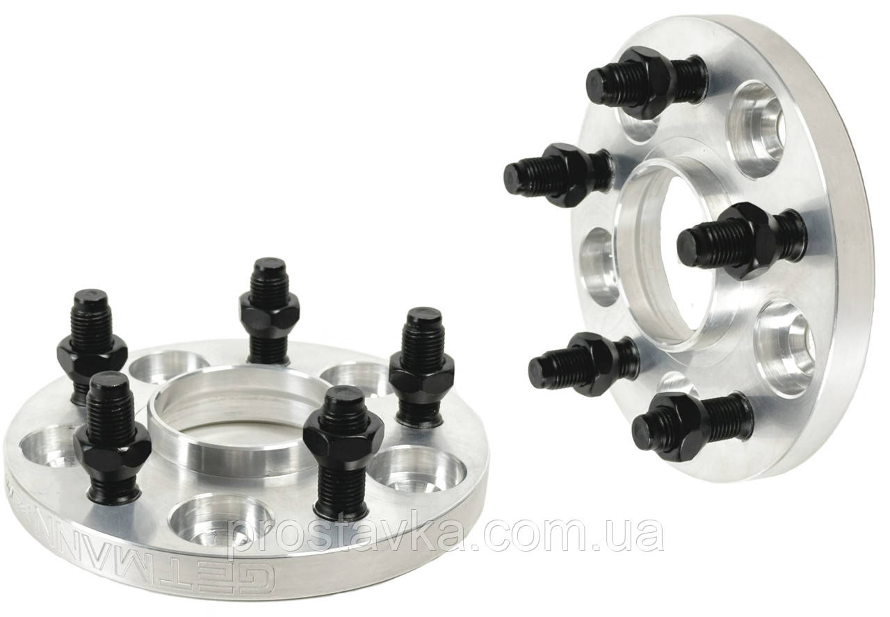 Проставка-адаптер з напр. GETMANN | 15 мм 5/114.3-64.1 Шпильки 14х1.5 Кована Silver (Квадратна фаска на ЦО), фото 1