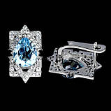 Сережки. Натуральний топаз. Срібло 925., фото 2