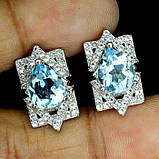 Сережки. Натуральний топаз. Срібло 925., фото 3