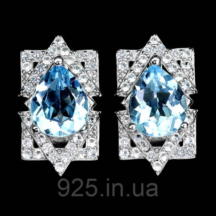 Сережки. Натуральний топаз. Срібло 925., фото 1