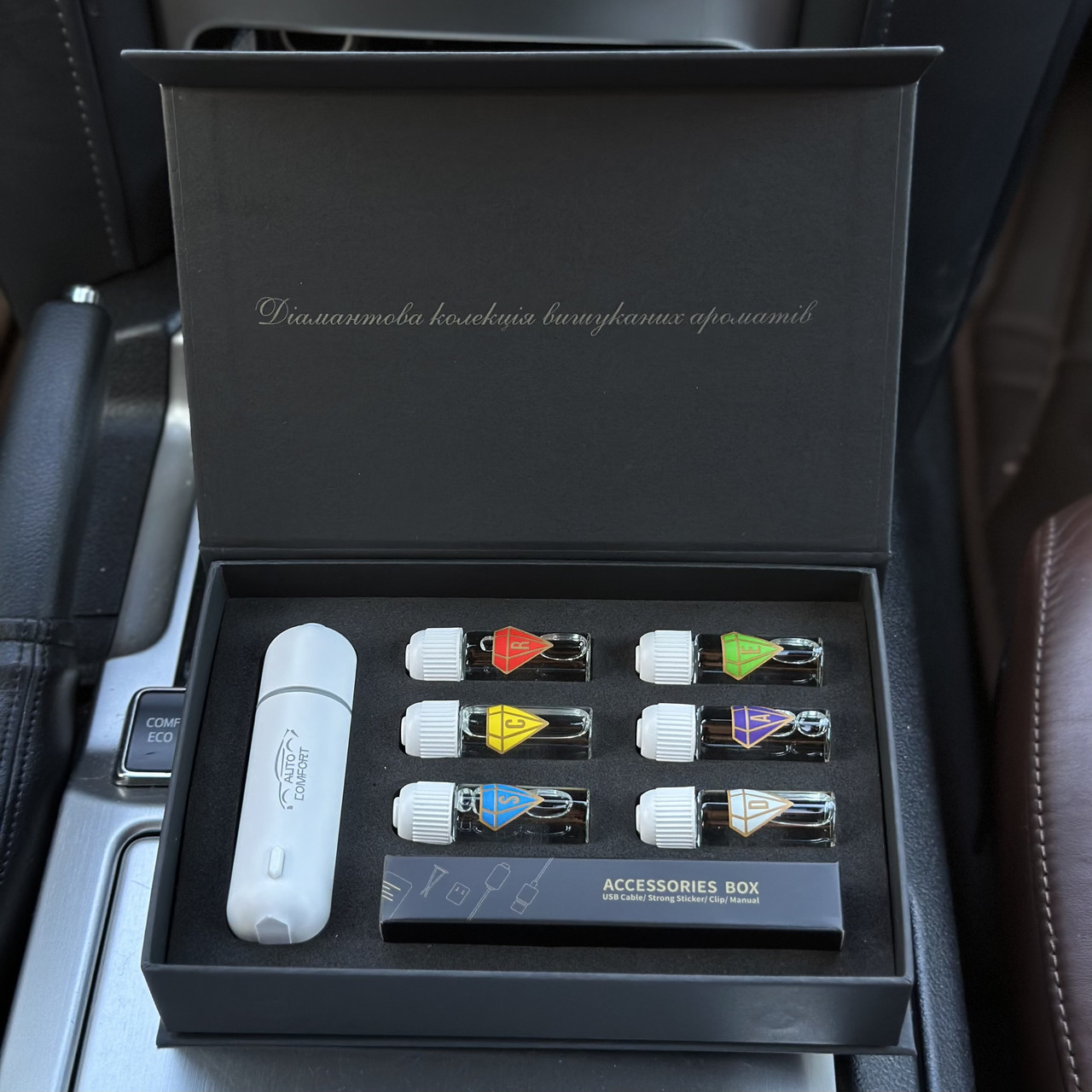 Ароматизатор Автомобільний диффузор аромамашина Smart Electro у білому кольорі, 6 ароматів для авто, фото 1