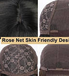 Перука з чубчиком каштановий з милеруванням у колір латте хвилястий 65 см, фото 4