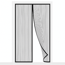 Антимоскітна сітка від комарів 210х100см Magic Mesh. Чорна / Москітна шторка сітка на магнітах