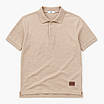 Чоловіча футболка поло бежевого меланжевого кольору з дуже якісної турецької тканини лакоста., фото 6