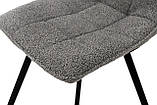 Стілець ФРЕШ (квадрат) чорний/букле сірий, фото 8