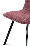 Стілець ФРЕШ (квадрат) чорний/букле цегляна, фото 10