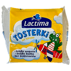 Сир тостовий дитячий Лактіма тостеркі Tosterki Lactima 130g 10шт/ящ (Код: 00-00017897)