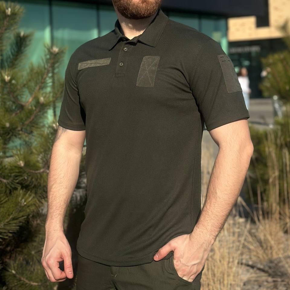 Військова футболка поло CoolPass з коміром Хакі - фото 1 - id-p2654078736