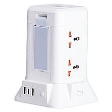 Мережевий фільтр подовжувач 4.8 м з лампою на 6 універсальних розеток з 2 USB, 1 Type-C, бездротова зарядка HP-5-3MF, фото 3