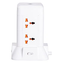 Мережевий фільтр подовжувач 4.8 м з лампою на 6 універсальних розеток з 2 USB, 1 Type-C, бездротова зарядка HP-5-3MF, фото 4