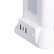 Мережевий фільтр подовжувач 4.8 м з лампою на 6 універсальних розеток з 2 USB, 1 Type-C, бездротова зарядка HP-5-3MF, фото 5