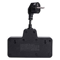 Мережевий фільтр на 2 євро розетки з 2 USB та 2 Type-C чорний HP-5-18, фото 5