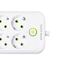 Мережевий фільтр 4.7 м подовжувач на 8 розеток з 3 USB 1 Type-C та кнопкою відключення F20U Чорний HP-5-29, фото 5