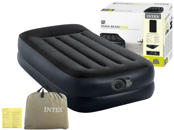 Надувне ліжко односпальне Intex 64122 з електронасосом (розмір 191x91x42 см)