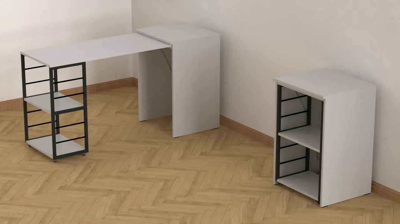 Розсувний стіл тумба Neman  ДОЛІН  білий