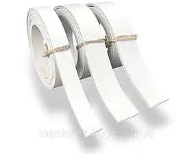 Смуга ремінна з натуральної шкіри ВРХ з лицьовим покриттям колір білий РОЗМІР НА ВИБІР