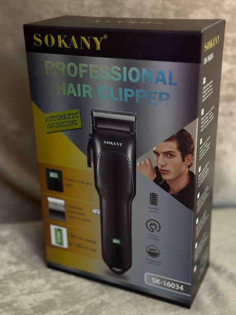Машинка для стриження волосся Sokany SK-16034 акумуляторна Чорний, фото 1