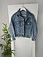 Жіноча джинсова куртка оверсайз з тигром на спині (р. 42-44) 83KU1286, фото 5