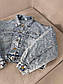Укорочена джинсова куртка жіноча оверсайз з кишенями (р. 42-44) 10KU1287, фото 4