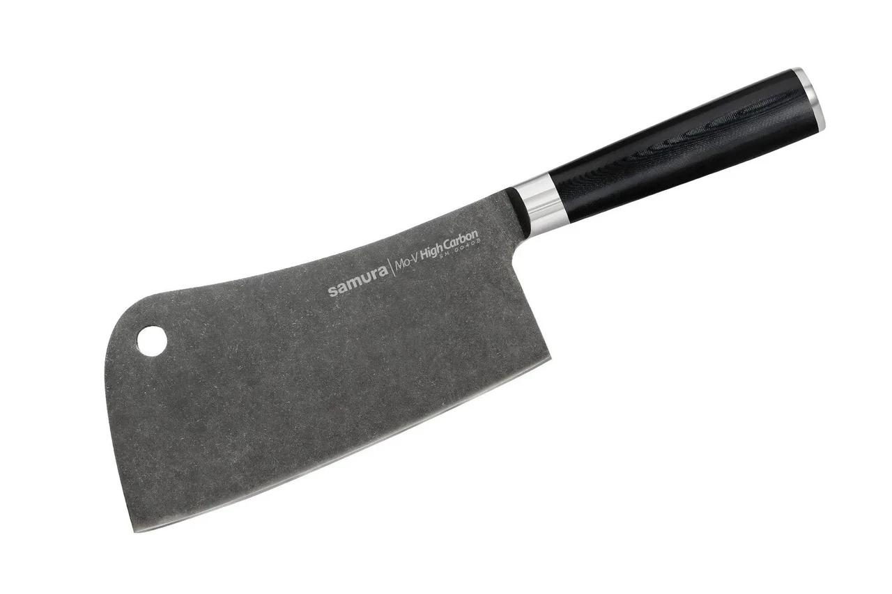 Сокирка кухонна для м'яса 180 мм Samura MO-V Stonewash (SM-0040B), фото 1