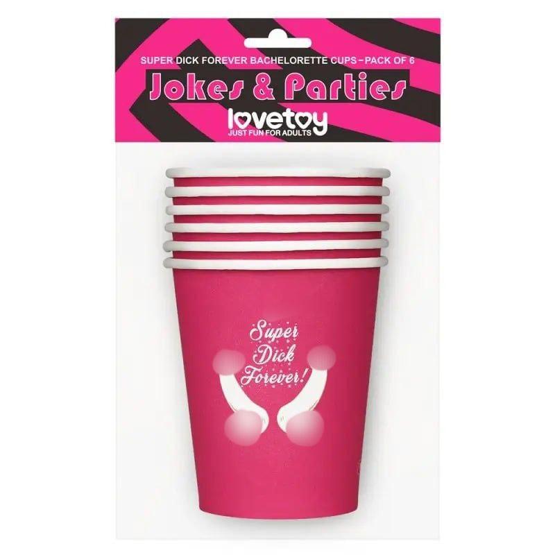 Паперові стаканчики для дівич вечора Super Dick Forever Bachelorette Paper Cups, 6шт kitty.in.ua, фото 1