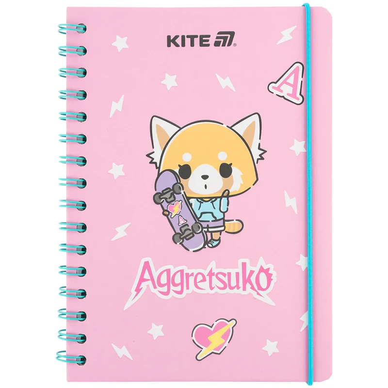 Блокнот на спіралі Kite Aggretsuko AR25-190, A5, 80 аркушів, клітинка, фото 1