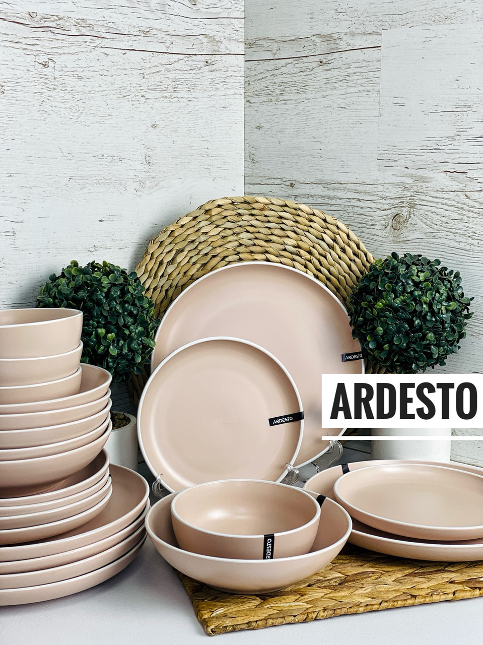 Набір посуду 14 пр Ardesto Cremona Summer pink AR0014PC