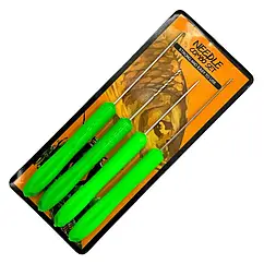 Набір короповий:голка, свердло, 2 гачки + пластикова зелена ручка в блістері Needle Combo Set 'GZ-04