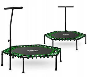 Батут для фітнесу NEOSPORT FITNESS з ручкою 127 см до 100 кг фітнес-батут Чорний з зеленим