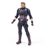 Фігурка Капітан Америка Marvel 14 см — колекційна фігурка Avengers із списом, рухомі елементи, подарунок фанату Marvel, фото 5