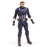 Фігурка Капітан Америка Marvel 14 см — колекційна фігурка Avengers із списом, рухомі елементи, подарунок фанату Marvel, фото 8