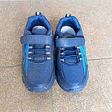 Кросівки на хлопчика на липучці Y.Top сині зі сріблом, фото 5