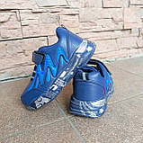 Кросівки на хлопчика на липучці Y.Top сині зі сріблом, фото 6