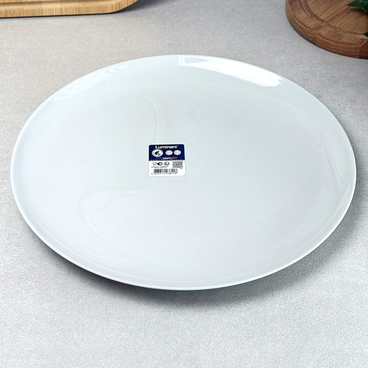 Блюдо скляне кругле 32 см сіре Luminarc Diwali Granit V2303