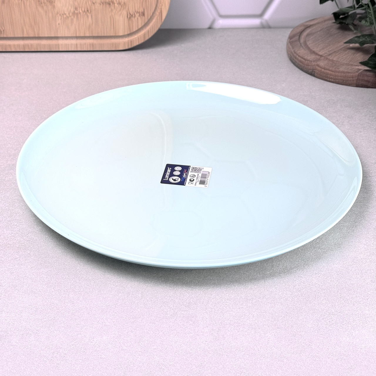 Блюдо скляне кругле 32 см бірюзове Luminarc Diwali Light Turquoise Q8510