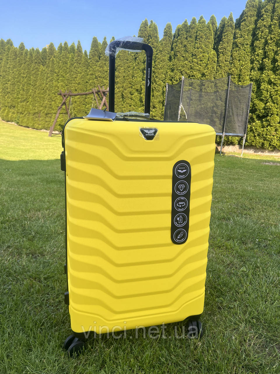 Валіза дорожня на колесах ВЕЛИКА L 75x48x30см 97л Wings PEA01 ЖОВТИЙ, фото 1