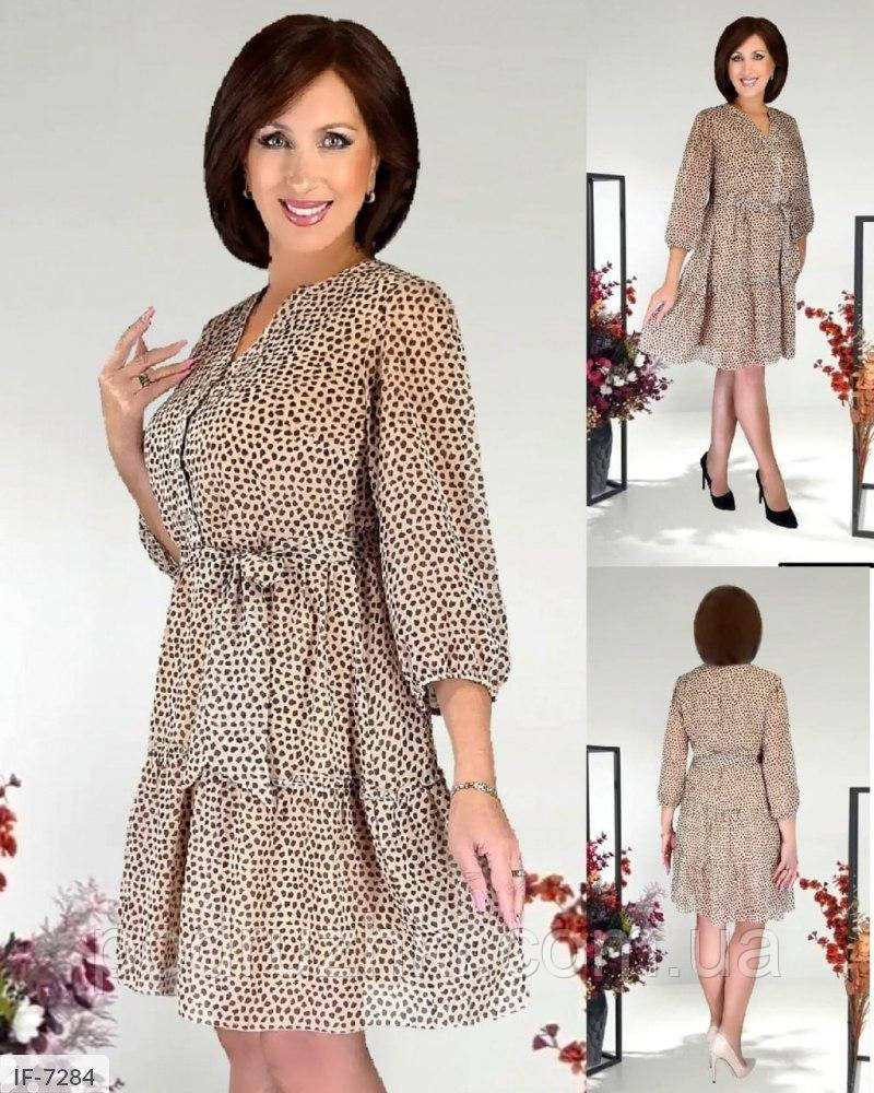 Жіноче літнє плаття з легкого шифону Розміри 50,52,54,56, фото 1