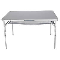 Туристичний Стіл Розкладний Bo-Camp Premium 118x78 cm Grey (1404423) Кемпінговий Складаний Столик для риболовлі, фото 3