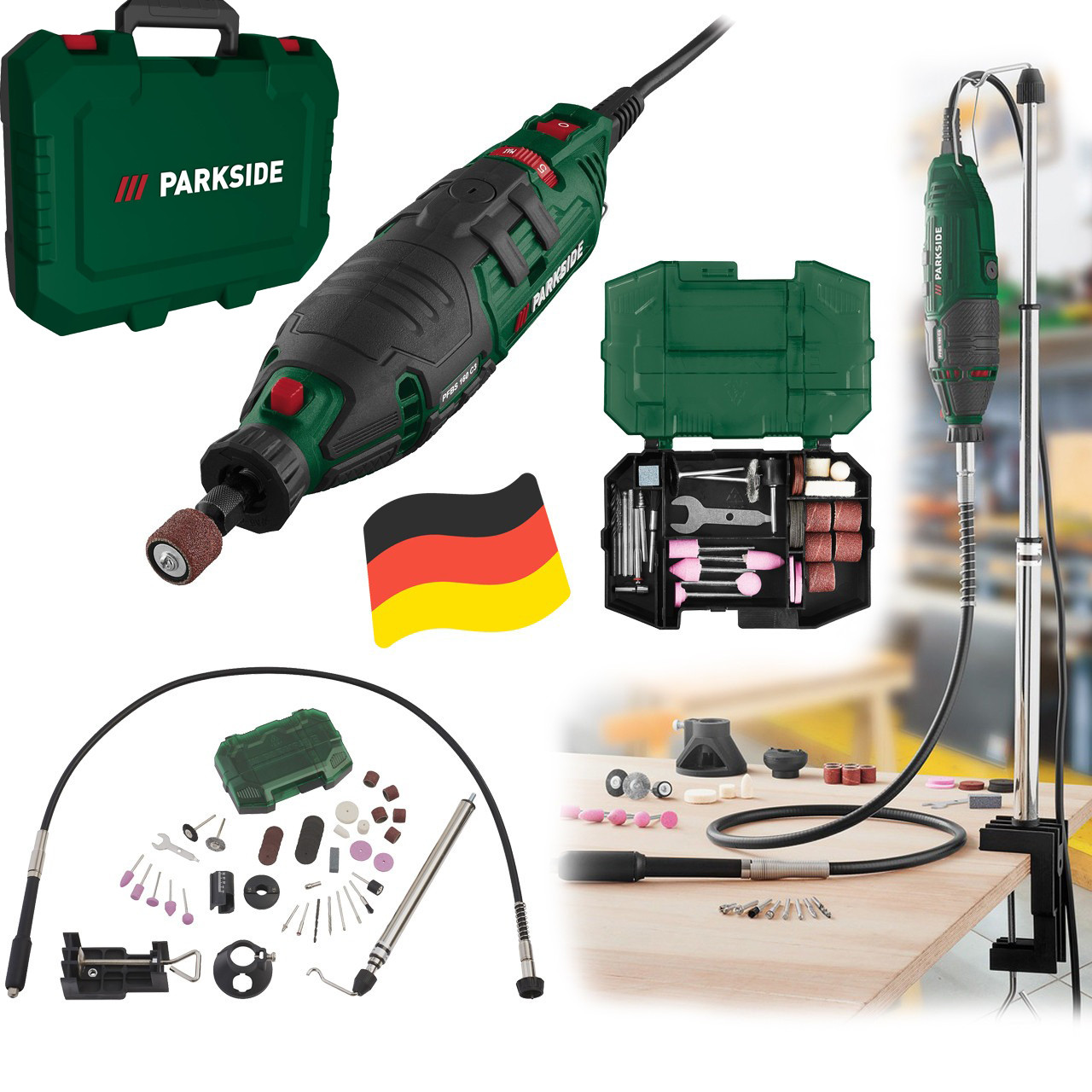 Гравер із гнучким валом Parkside PFBS 160 D3 (160 Вт, Німеччина), фото 1