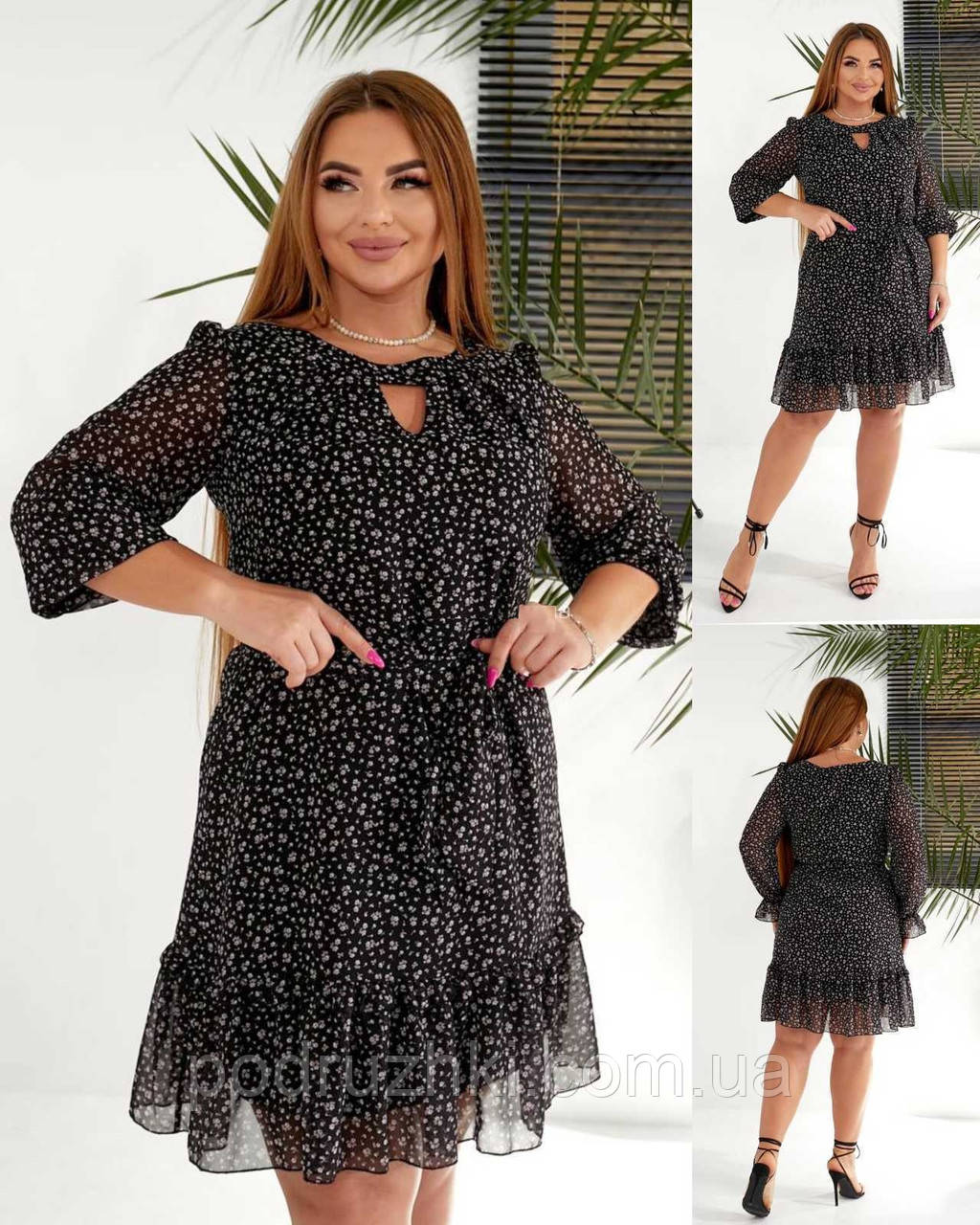 Жіноча сукня з легкого шифону Розмір: 50,52,54,56, фото 1