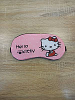 Маска для сну в горошок, котик рожева