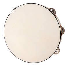 Бубон RESTEQ діаметром 25 см (10 дюймів) з металевими дзвіночками — ударний музичний інструмент для музикантів, оркестру, ансамблю, фото 2