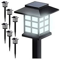 Садовые светильники набор 6 шт Gardlov 25421 уличные светодиодные лампы-домики на солнечных батареях