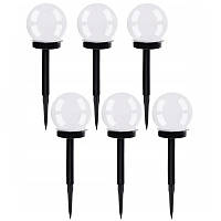 Садовые светильники набор 6 шт Gardlov 23562 уличные светодиодные лампы шары на солнечных батареях с