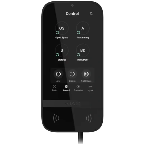 Ajax KeyPad TouchScreen Fibra black проводная сенсорная Клавіатура