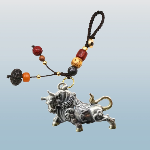 Модний вінтажний ретро креативний брелок підвіска кулон з мідного сплаву у вигляді Бика знаком зодіак Телець