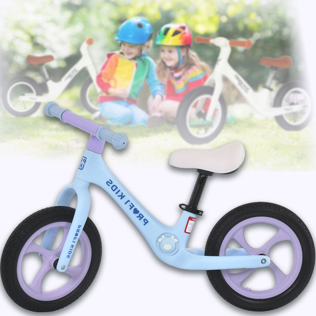 Біговел дитячий двоколісний нейлонова рама PROFI KIDS 12 дюймів MBB 1009-3 Блакитно-бузковий, фото 1